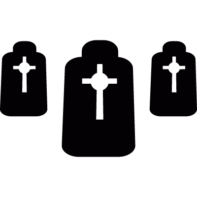 Headstones with crosses vector logo