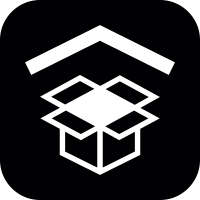 Open box with chevron symbol vector