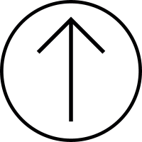 Arrow up inside a circle outline, IOS 7 symbol vector