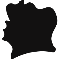 Cote D Ivoire black country map shape vector