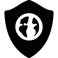 Earth symbol on protection shield vector