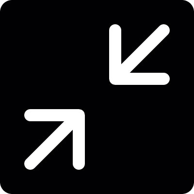 Condense button arrows in a square vector logo