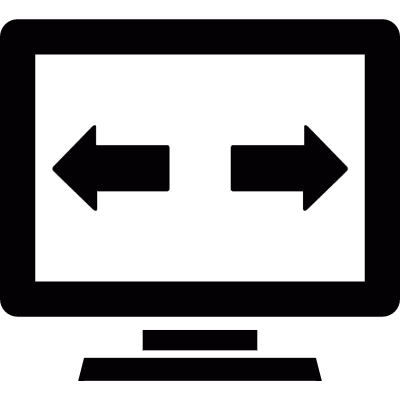 Horizontal scroll arrows on the monitor vector logo