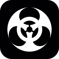 Biohazard symbol on square background vector