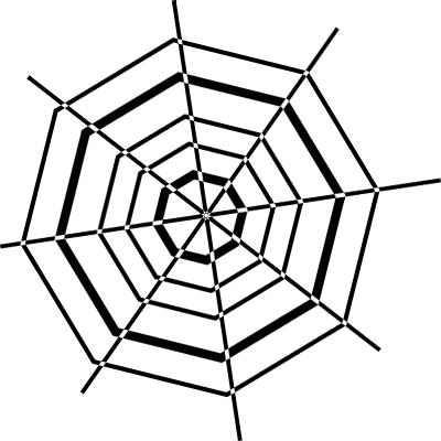 Octagonal Spider Web vector logo