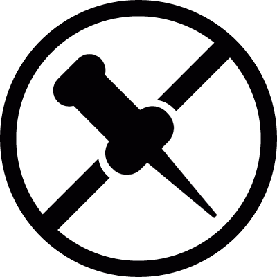 Forbidden to thumbtacks vector logo