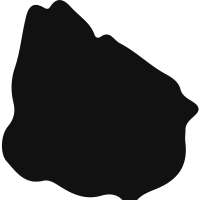 Uruguay black country map shape vector