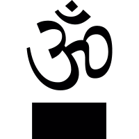 Om symbol on a podium vector
