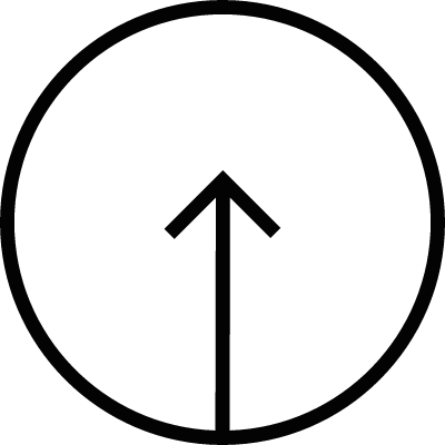 Arrow up inside a circular button vector logo