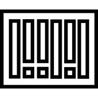Black bars inside a rectangle, abacus tool, IOS 7 interface symbol vector