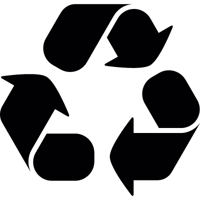 Recycling symbol with three curve arrows vector logo