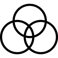 Three circles overlapping vector