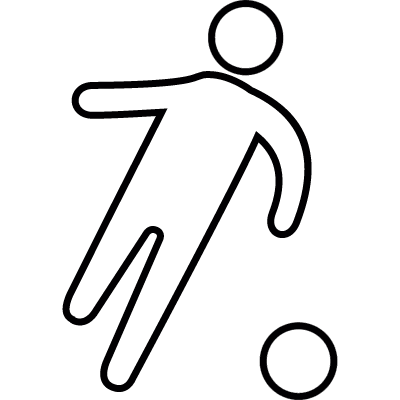 Football player shape, s vector logo