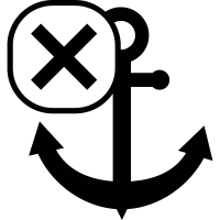 Anchor symbol with cross mark vector