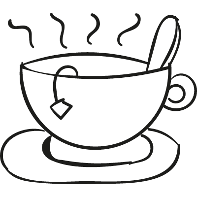 Hot mug doodle vector logo