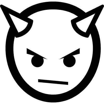 Evil emoticon vector logo