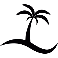 Island with a palm tree vector