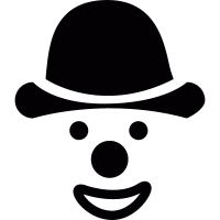 Face of clown with hat vector