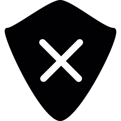 Shield with cross mark vector logo