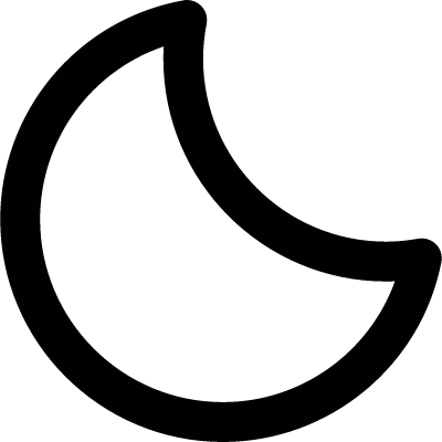 Crescent moon outline vector logo