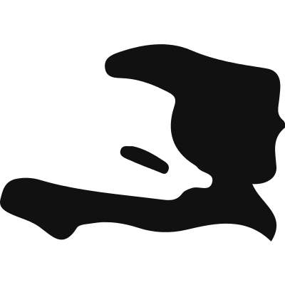 Haiti country map black shape vector logo