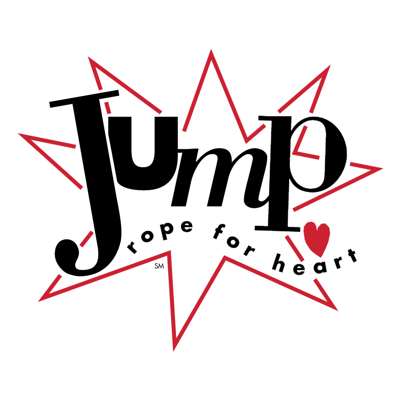 Jump rope for heart vector logo