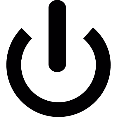 Power circle and line symbol vector logo
