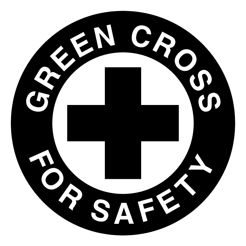 Green Cross For Safety vector logo