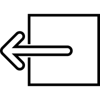Logout sign with leftwards arrow vector