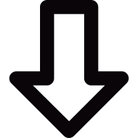 Down outlined arrow vector