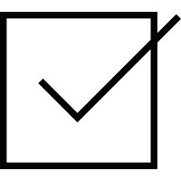 Tick box with a check mark vector