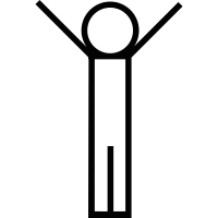 Person standing with arms up vector