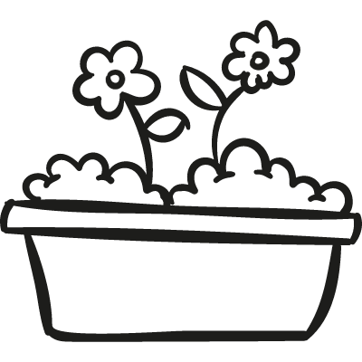 Flowers Gardening Pot vector logo
