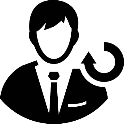 Man User with Circle Arrow vector logo