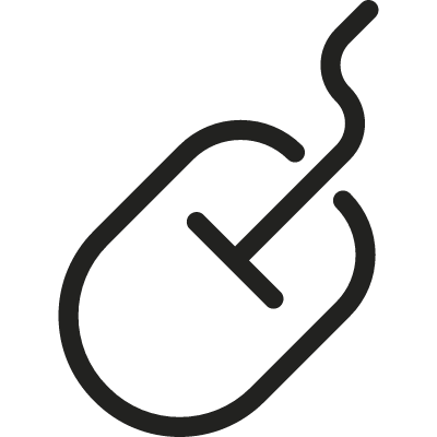 Inclined Mouse with Cable vector logo