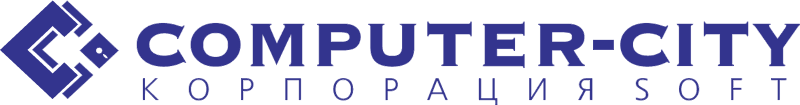 Computer city logo vector