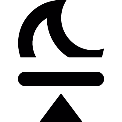 Crescent line arrow vector logo