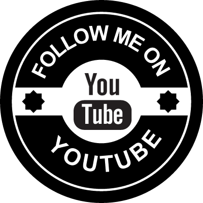 Follow me on Youtube social badge vector logo