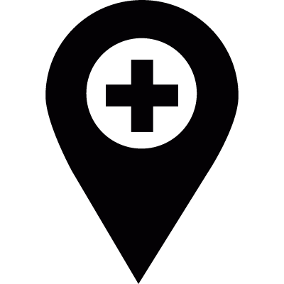 Pharmacy location pointer vector logo