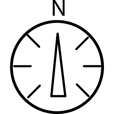 North in compass, IOS 7 interface symbol vector logo
