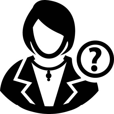 Modern User with Question Mark Button vector logo