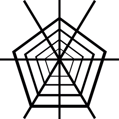 Pentagon Spider Web vector logo