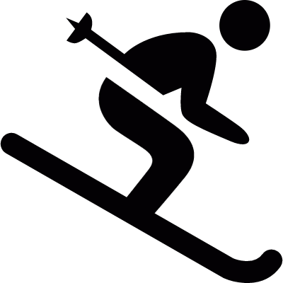 Skiing stickman vector logo