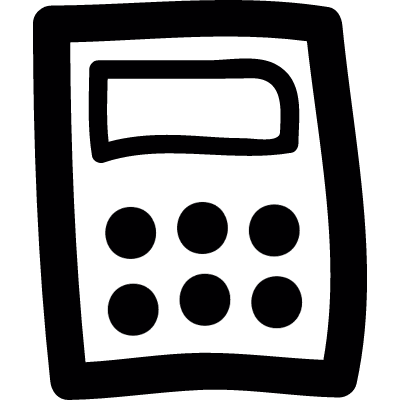 Calculator doodle vector logo