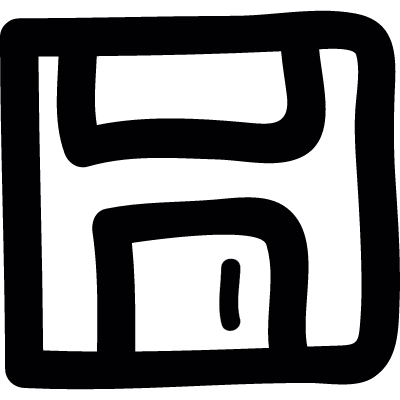 Floppy disk doodle vector logo