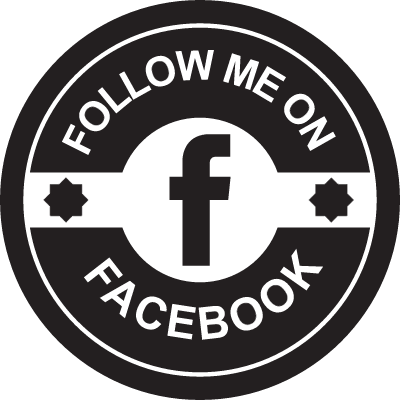 Facebook social retro circular badge vector logo