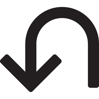 Curved Down Left Arrow vector logo