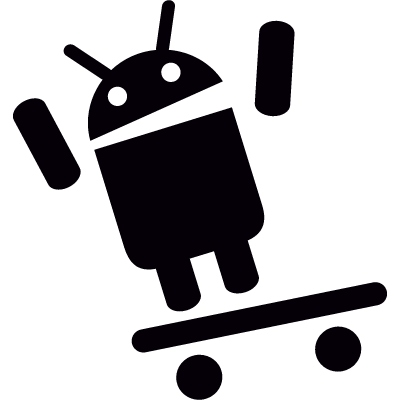 Android On Inclined Skateboard vector logo