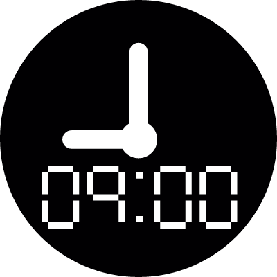 Digital and analogue clock vector logo