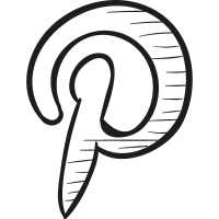Pinterest drawn logo vector